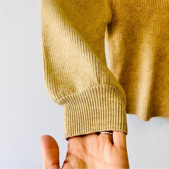 Line & Dot Puff Sleeve Ribbed Turtleneck Sweater XS - Picture 2 of 9